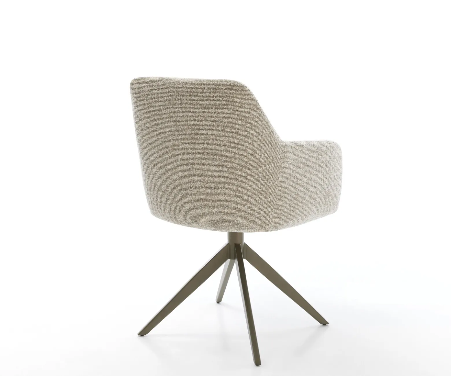 DrehstuhlGreg-Flex Webstoff Soft Beige Kreuzgestell breit Effektfinish Titan 360° drehbar Wippfunktion Taschenfederkern Sofort versandfertig