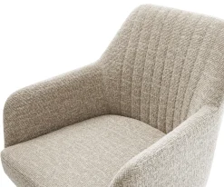 DrehstuhlGreg-Flex Webstoff Soft Beige Kreuzgestell breit Weiß 360° drehbar Wippfunktion Taschenfederkern Sofort versandfertig