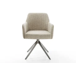DrehstuhlGreg-Flex Webstoff Soft Beige Kreuzgestell breit Graphit 360° drehbar Wippfunktion Taschenfederkern Sofort versandfertig