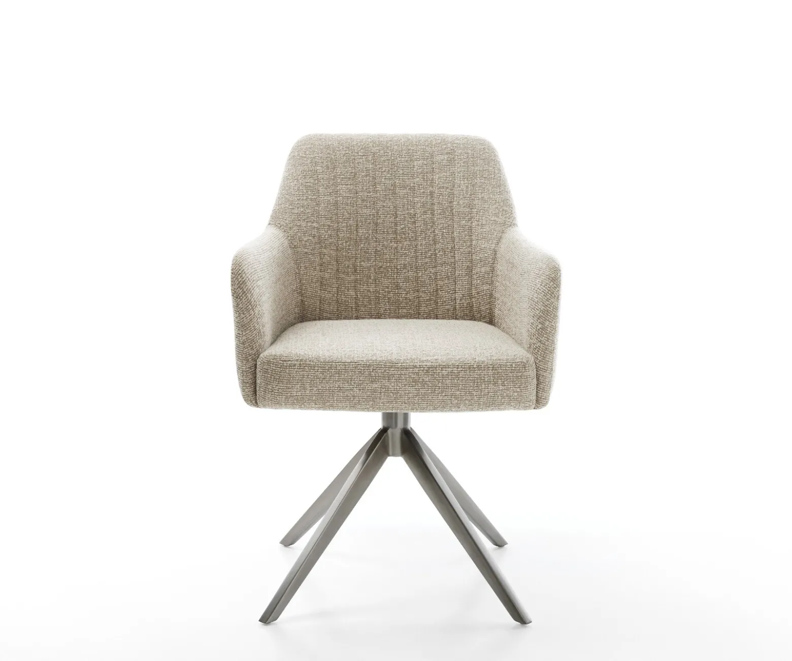 DrehstuhlGreg-Flex Webstoff Soft Beige Kreuzgestell breit Graphit 360° drehbar Wippfunktion Taschenfederkern Sofort versandfertig