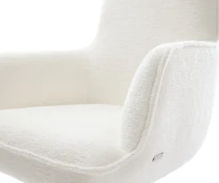 DrehstuhlHeira-Flex mit Armlehnen Bouclé Soft Beige Fußkreuz Schwarz 360° drehbar Wippfunktion Taschenfederkern Sofort versandfertig