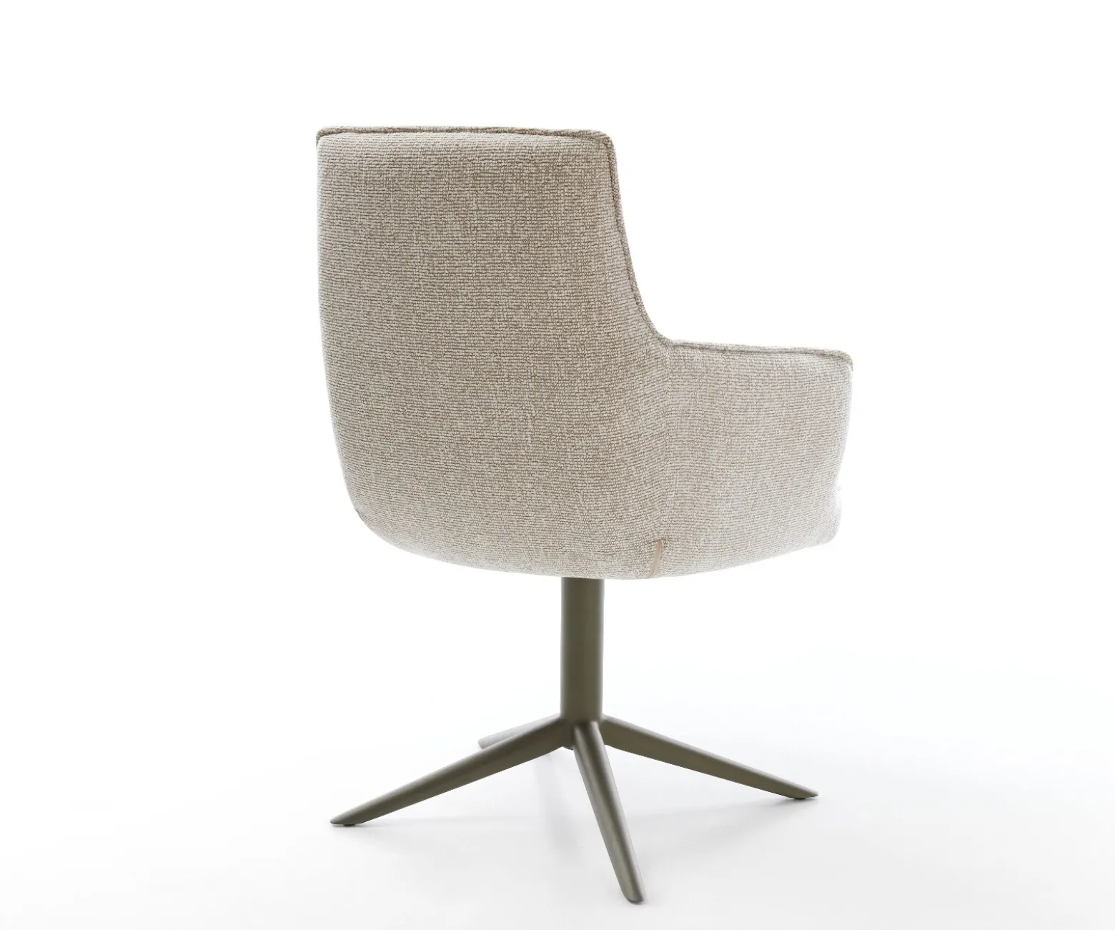 DrehstuhlHeira-Flex mit Armlehnen Webstoff Soft Beige Fußkreuz Effektfinish Titan 360° drehbar Wippfunktion Taschenfederkern Sofort versandfertig
