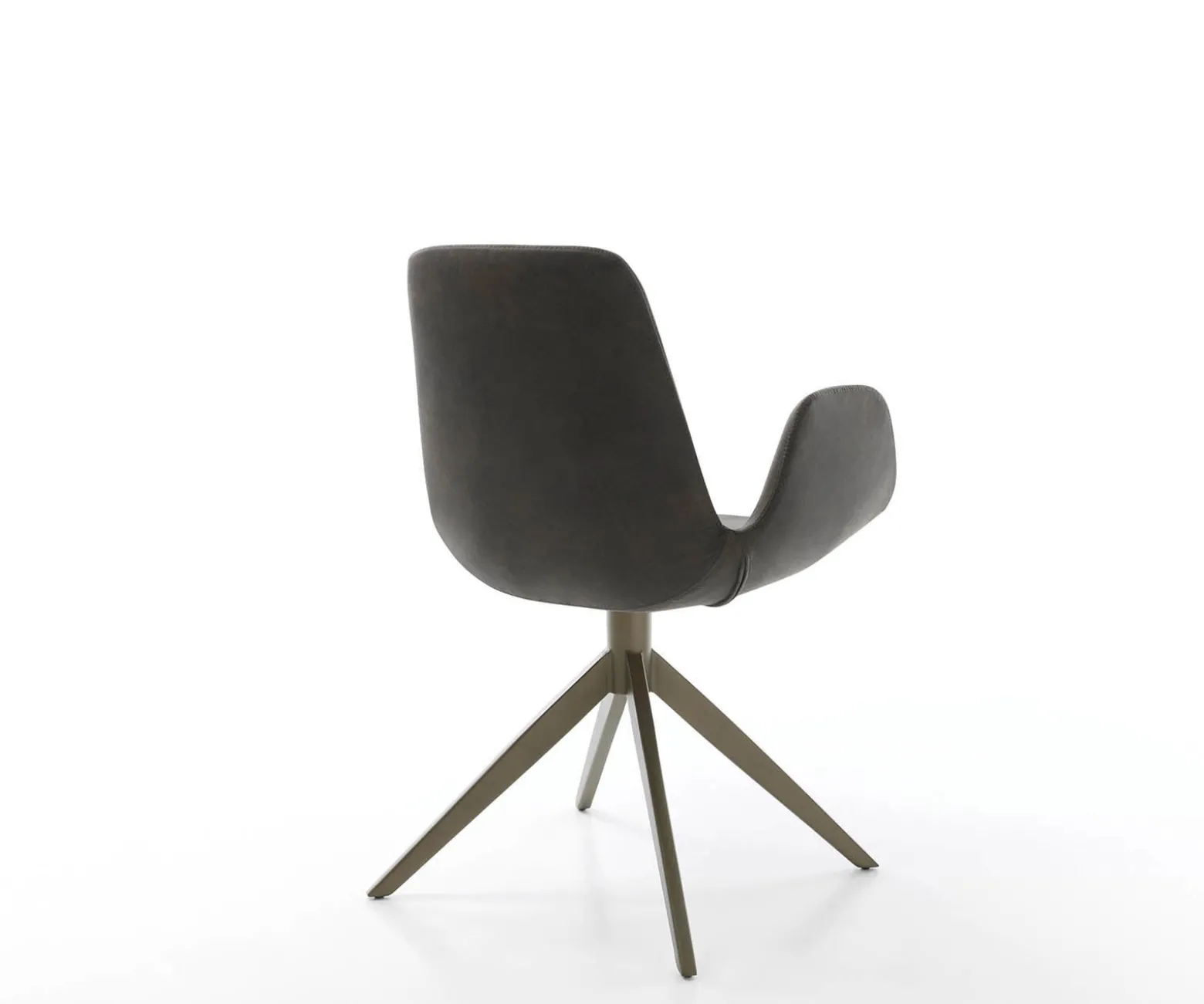 DrehstuhlIlia-Flex mit Armlehnen Mikrofaser Anthrazit Vintage Kreuzgestell breit Effektfinish Titan 360° drehbar Sofort versandfertig