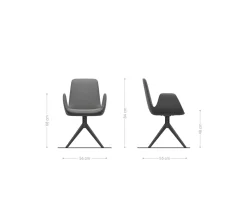 DrehstuhlIlia-Flex mit Armlehnen Mikrofaser Anthrazit Vintage Kreuzgestell breit Effektfinish Titan 360° drehbar Sofort versandfertig