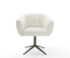 DrehstuhlJada-Flex Bouclé Soft Beige Fußkreuz Effektfinish Titan 360° drehbar Wippfunktion Taschenfederkern Sofort versandfertig