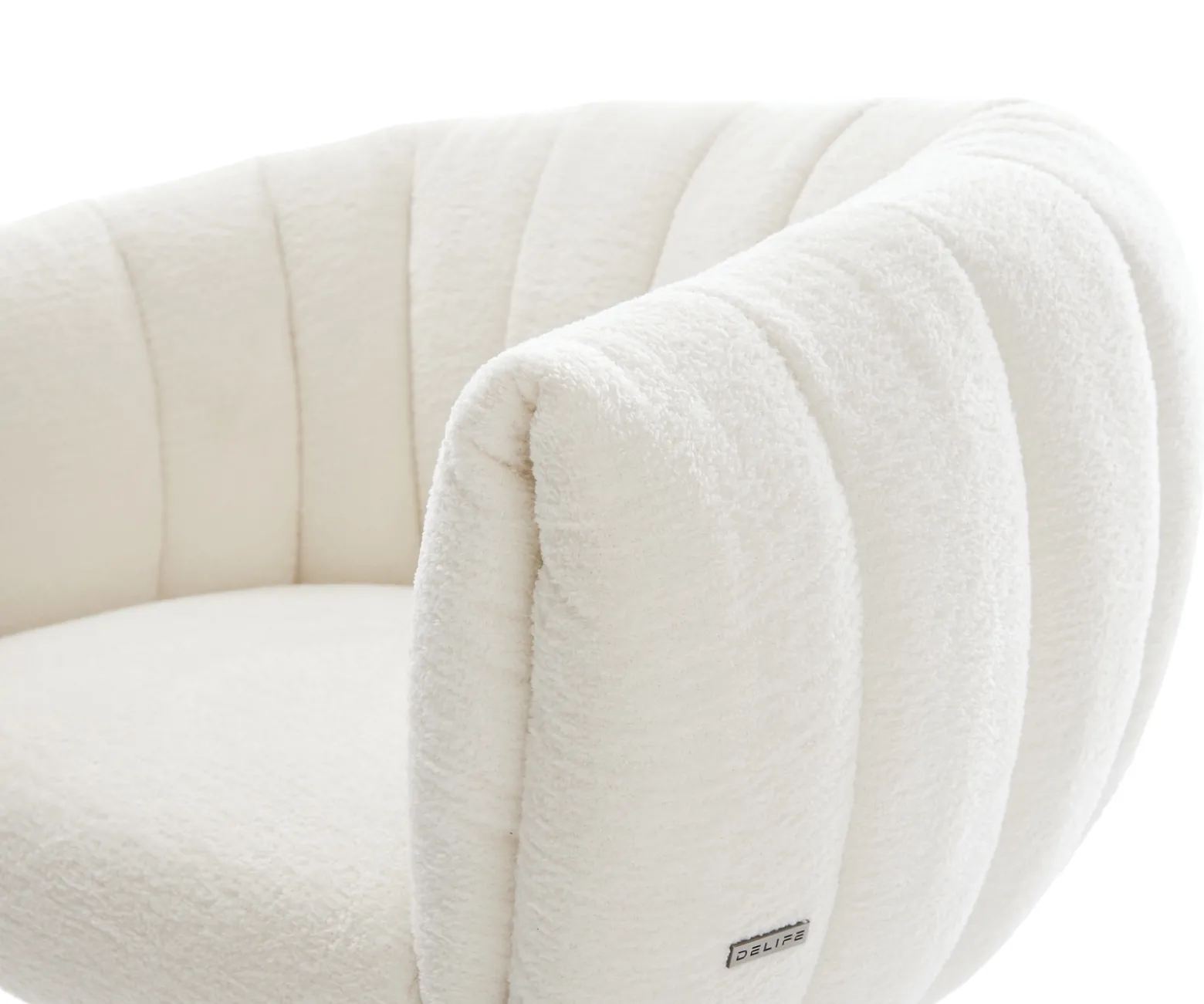 DrehstuhlJada-Flex Bouclé Soft Beige Fußkreuz Effektfinish Titan 360° drehbar Wippfunktion Taschenfederkern Sofort versandfertig