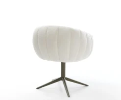 DrehstuhlJada-Flex Bouclé Soft Beige Fußkreuz Effektfinish Titan 360° drehbar Wippfunktion Taschenfederkern Sofort versandfertig