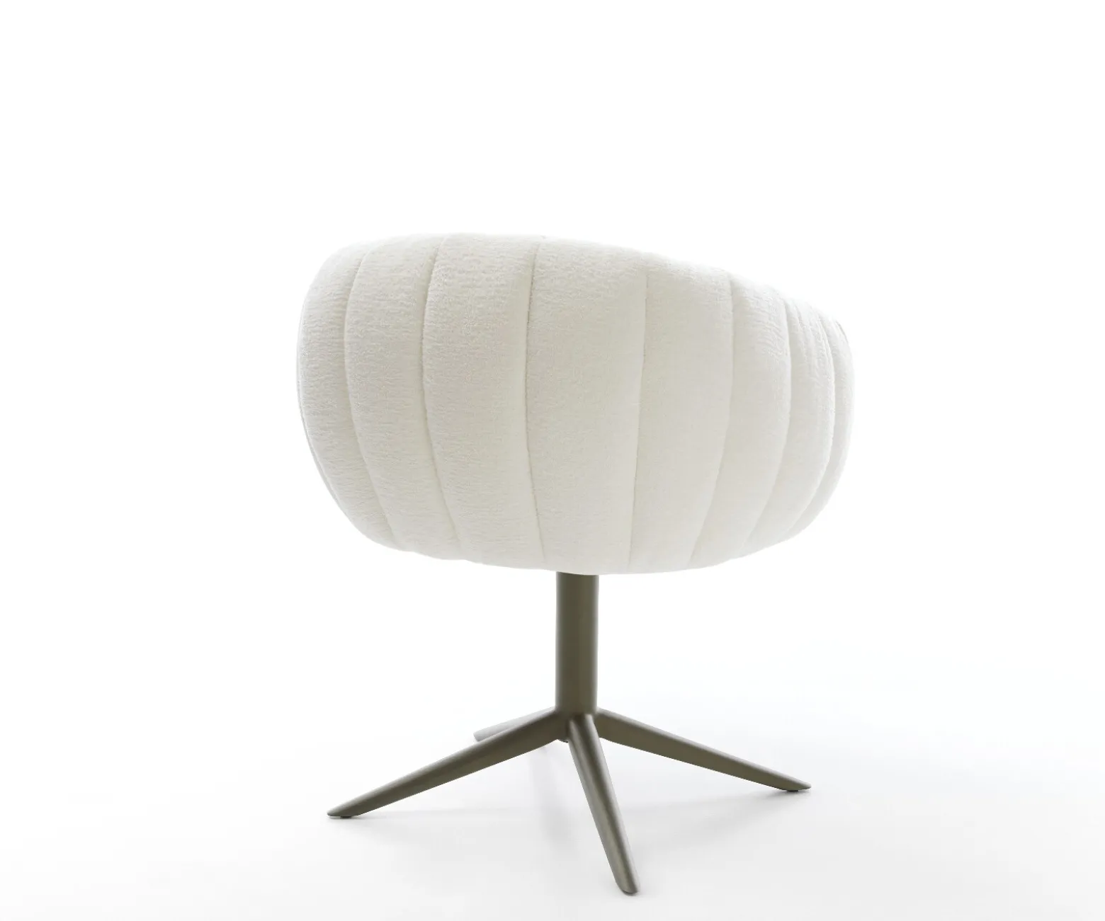 DrehstuhlJada-Flex Bouclé Soft Beige Fußkreuz Effektfinish Titan 360° drehbar Wippfunktion Taschenfederkern Sofort versandfertig