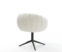 DrehstuhlJada-Flex Bouclé Soft Beige Fußkreuz Schwarz 360° drehbar Wippfunktion Taschenfederkern Sofort versandfertig