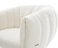 DrehstuhlJada-Flex Bouclé Soft Beige Kreuzgestell breit Effektfinish Titan 360° drehbar Wippfunktion Taschenfederkern Sofort versandfertig