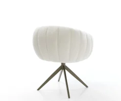 DrehstuhlJada-Flex Bouclé Soft Beige Kreuzgestell breit Effektfinish Titan 360° drehbar Wippfunktion Taschenfederkern Sofort versandfertig