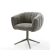 DrehstuhlJada-Flex Bouclé Soft Schlamm Fußkreuz Effektfinish Titan 360° drehbar Wippfunktion Taschenfederkern Sofort versandfertig