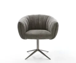 DrehstuhlJada-Flex Bouclé Soft Schlamm Fußkreuz Graphit 360° drehbar Wippfunktion Taschenfederkern Sofort versandfertig