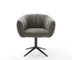 DrehstuhlJada-Flex Bouclé Soft Schlamm Fußkreuz Schwarz 360° drehbar Wippfunktion Taschenfederkern Sofort versandfertig