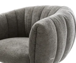 DrehstuhlJada-Flex Bouclé Soft Schlamm Kreuzgestell breit Effektfinish Titan 360° drehbar Wippfunktion Taschenfederkern Sofort versandfertig