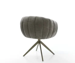 DrehstuhlJada-Flex Bouclé Soft Schlamm Kreuzgestell breit Effektfinish Titan 360° drehbar Wippfunktion Taschenfederkern Sofort versandfertig