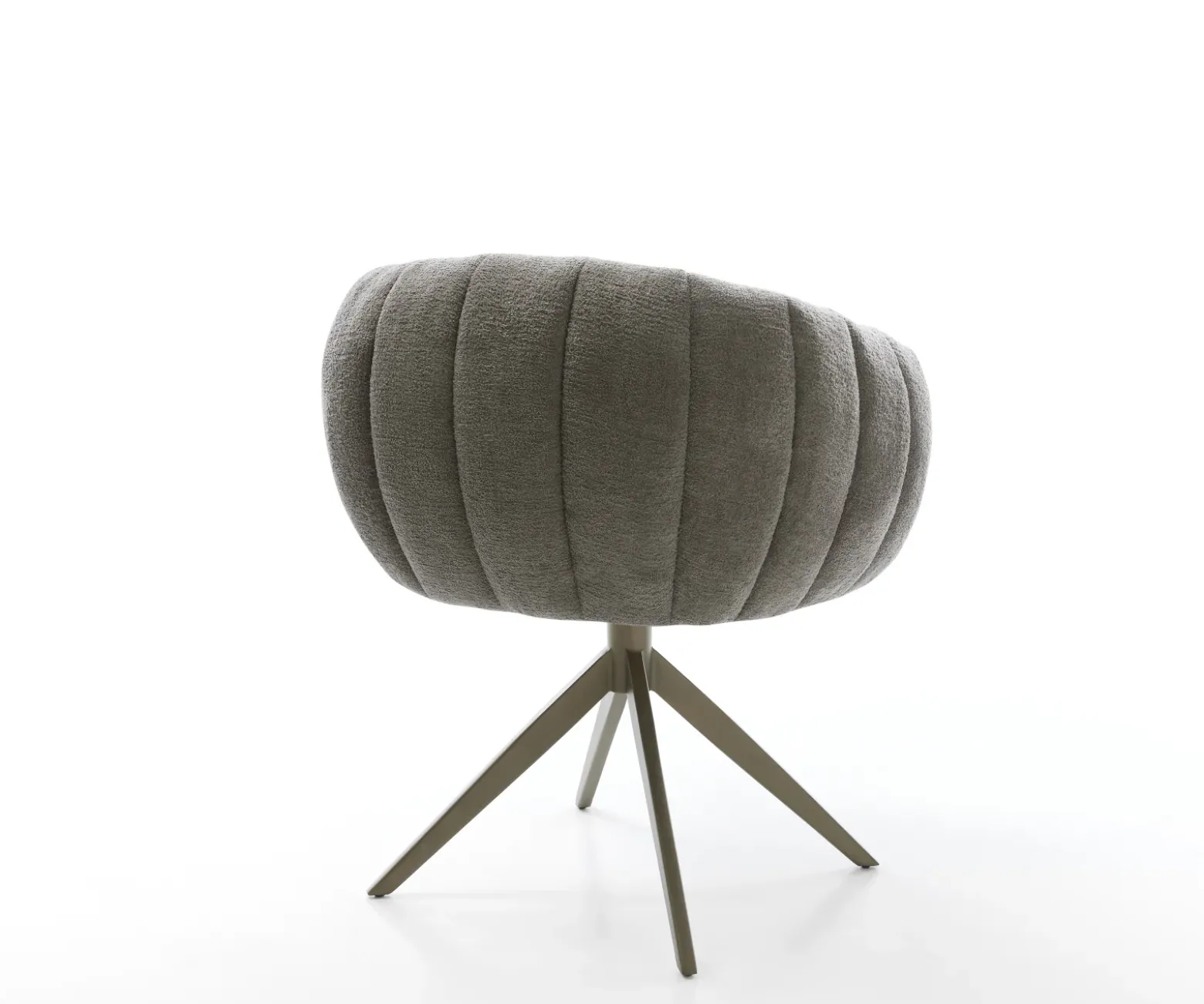 DrehstuhlJada-Flex Bouclé Soft Schlamm Kreuzgestell breit Effektfinish Titan 360° drehbar Wippfunktion Taschenfederkern Sofort versandfertig