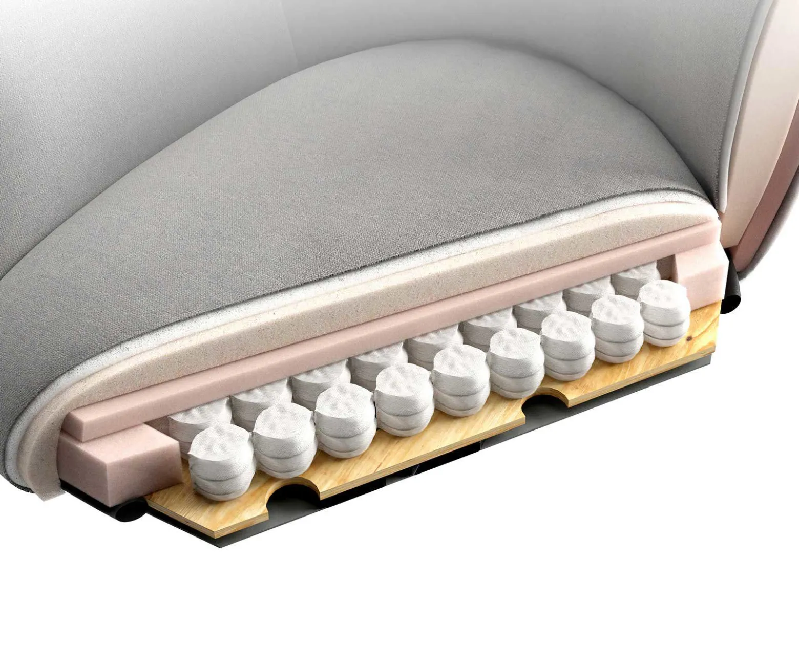 DrehstuhlJada-Flex Bouclé Soft Schlamm Kreuzgestell breit Effektfinish Titan 360° drehbar Wippfunktion Taschenfederkern Sofort versandfertig