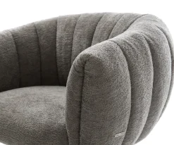 DrehstuhlJada-Flex Bouclé Soft Schlamm Kreuzgestell breit Schwarz 360° drehbar Wippfunktion Taschenfederkern Sofort versandfertig