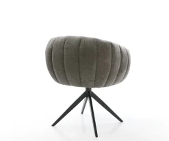 DrehstuhlJada-Flex Bouclé Soft Schlamm Kreuzgestell breit Schwarz 360° drehbar Wippfunktion Taschenfederkern Sofort versandfertig