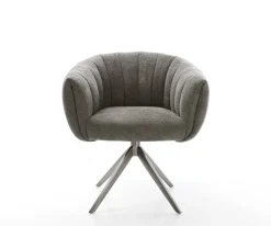 DrehstuhlJada-Flex Bouclé Soft Schlamm Kreuzgestell breit Graphit 360° drehbar Wippfunktion Taschenfederkern Sofort versandfertig