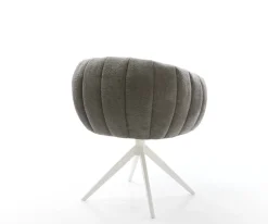 DrehstuhlJada-Flex Bouclé Soft Schlamm Kreuzgestell breit Weiß 360° drehbar Wippfunktion Taschenfederkern Sofort versandfertig