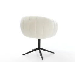 DrehstuhlJada-Flex Bouclé Weiß Fußkreuz Schwarz 360° drehbar Wippfunktion Taschenfederkern Sofort versandfertig