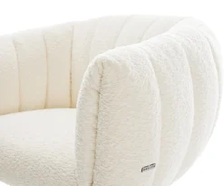 DrehstuhlJada-Flex Bouclé Weiß Kreuzgestell breit Effektfinish Titan 360° drehbar Wippfunktion Taschenfederkern Sofort versandfertig