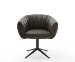 DrehstuhlJada-Flex Mikrofaser Anthrazit Vintage Fußkreuz Schwarz 360° drehbar Wippfunktion Taschenfederkern Sofort versandfertig