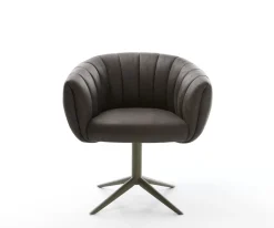 DrehstuhlJada-Flex Mikrofaser Anthrazit Vintage Fußkreuz Effektfinish Titan 360° drehbar Wippfunktion Taschenfederkern Sofort versandfertig