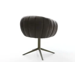 DrehstuhlJada-Flex Mikrofaser Anthrazit Vintage Fußkreuz Effektfinish Titan 360° drehbar Wippfunktion Taschenfederkern Sofort versandfertig