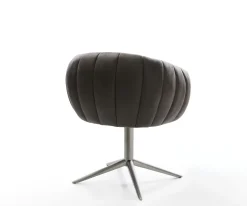 DrehstuhlJada-Flex Mikrofaser Anthrazit Vintage Fußkreuz Graphit 360° drehbar Wippfunktion Taschenfederkern Sofort versandfertig