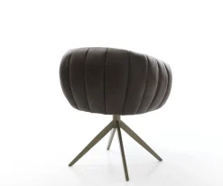 DrehstuhlJada-Flex Mikrofaser Anthrazit Vintage Kreuzgestell breit Effektfinish Titan 360° drehbar Wippfunktion Taschenfederkern Sofort versandfertig