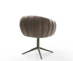 DrehstuhlJada-Flex Mikrofaser Taupe Vintage Fußkreuz Effektfinish Titan 360° drehbar Wippfunktion Taschenfederkern Sofort versandfertig
