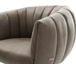DrehstuhlJada-Flex Mikrofaser Taupe Vintage Kreuzgestell breit Graphit 360° drehbar Wippfunktion Taschenfederkern Sofort versandfertig