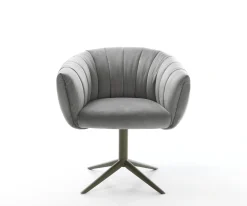 DrehstuhlJada-Flex Samt Grau Fußkreuz Effektfinish Titan 360° drehbar Wippfunktion Taschenfederkern Sofort versandfertig
