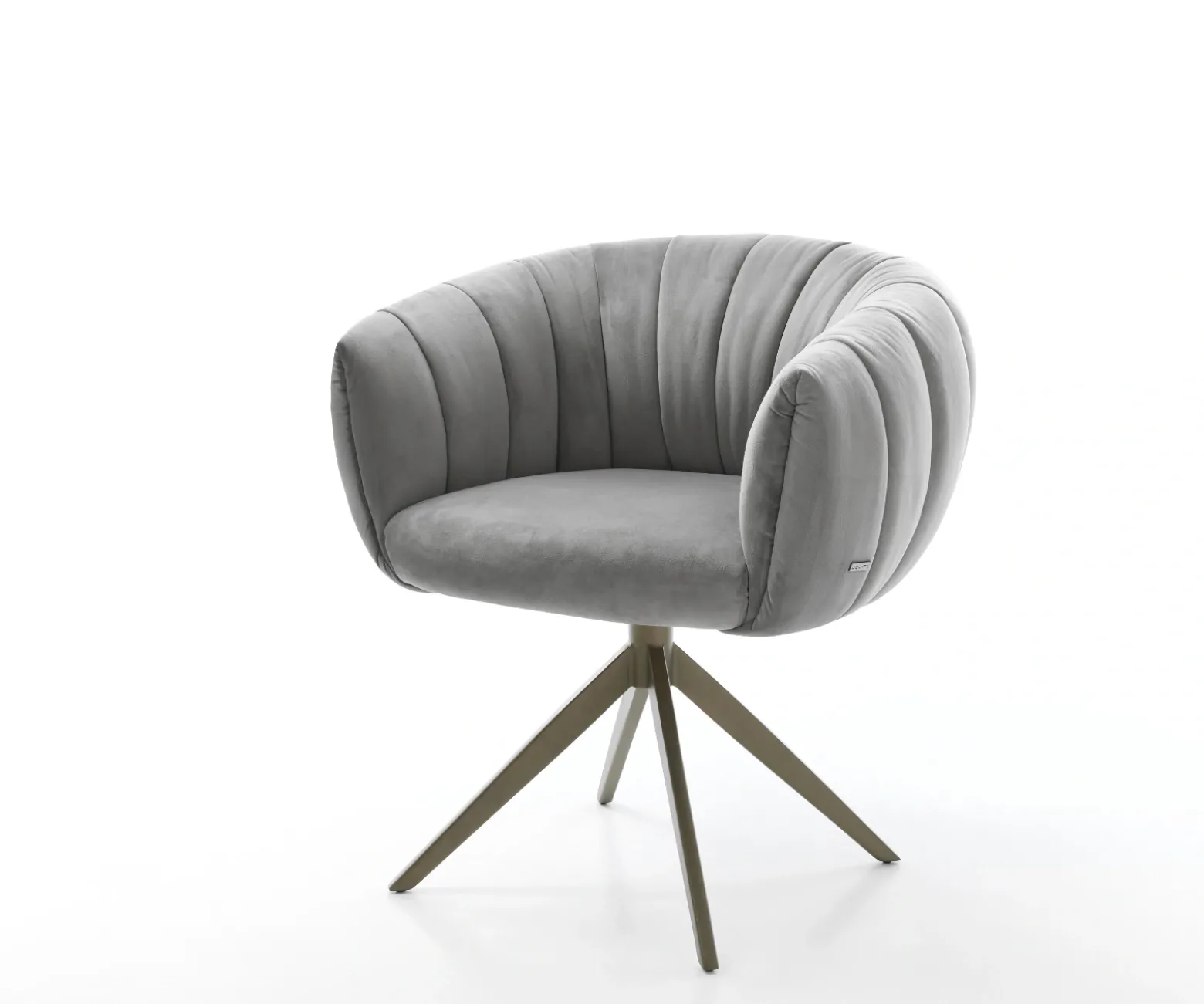 DrehstuhlJada-Flex Samt Grau Kreuzgestell breit Effektfinish Titan 360° drehbar Wippfunktion Taschenfederkern Sofort versandfertig