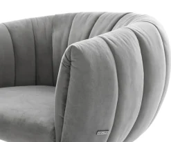 DrehstuhlJada-Flex Samt Grau Kreuzgestell breit Effektfinish Titan 360° drehbar Wippfunktion Taschenfederkern Sofort versandfertig