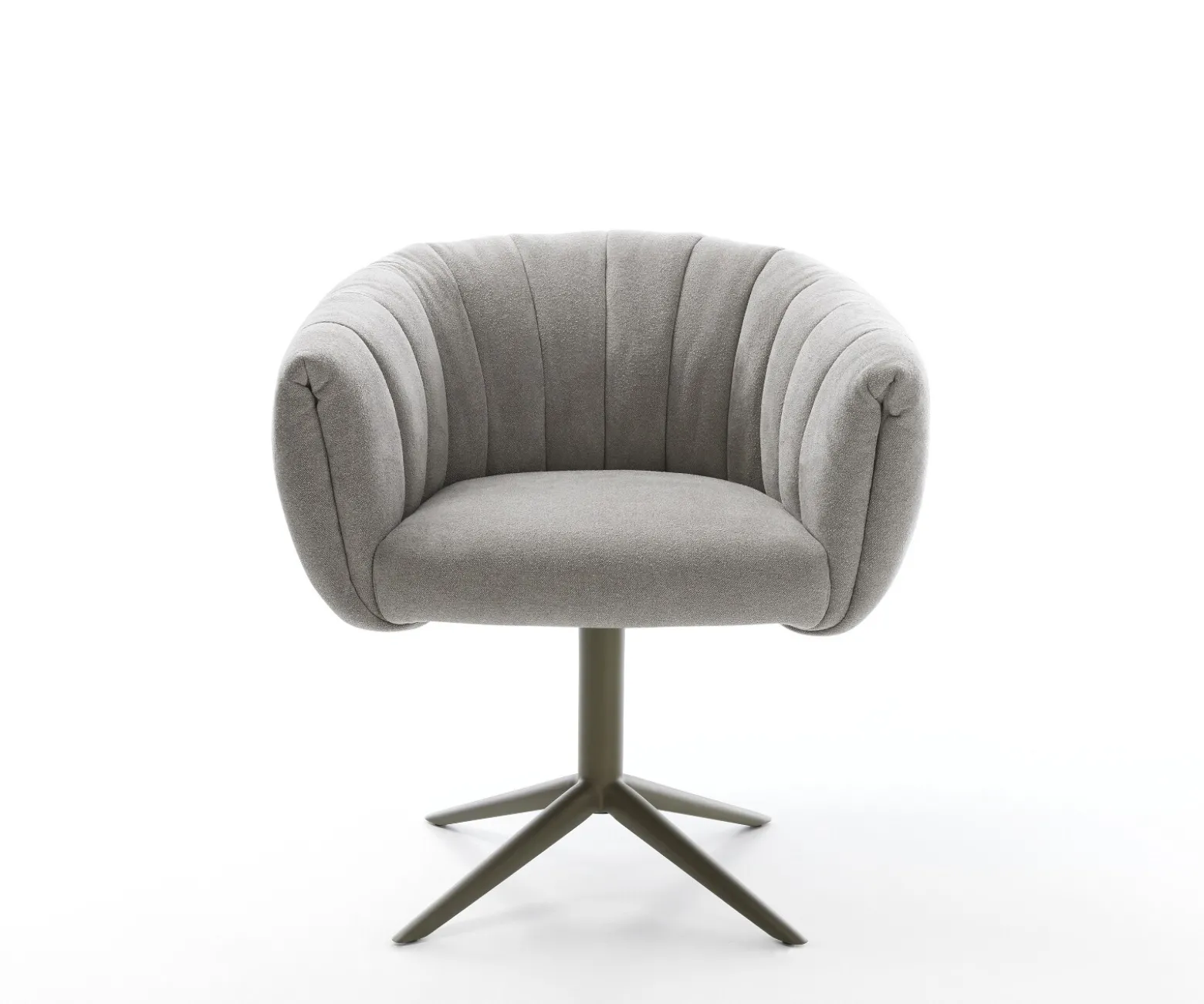 DrehstuhlJada-Flex Strukturstoff Soft Grau Fußkreuz Effektfinish Titan 360° drehbar Wippfunktion Taschenfederkern Sofort versandfertig