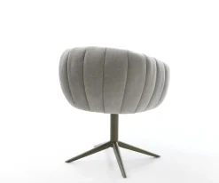 DrehstuhlJada-Flex Strukturstoff Soft Grau Fußkreuz Effektfinish Titan 360° drehbar Wippfunktion Taschenfederkern Sofort versandfertig