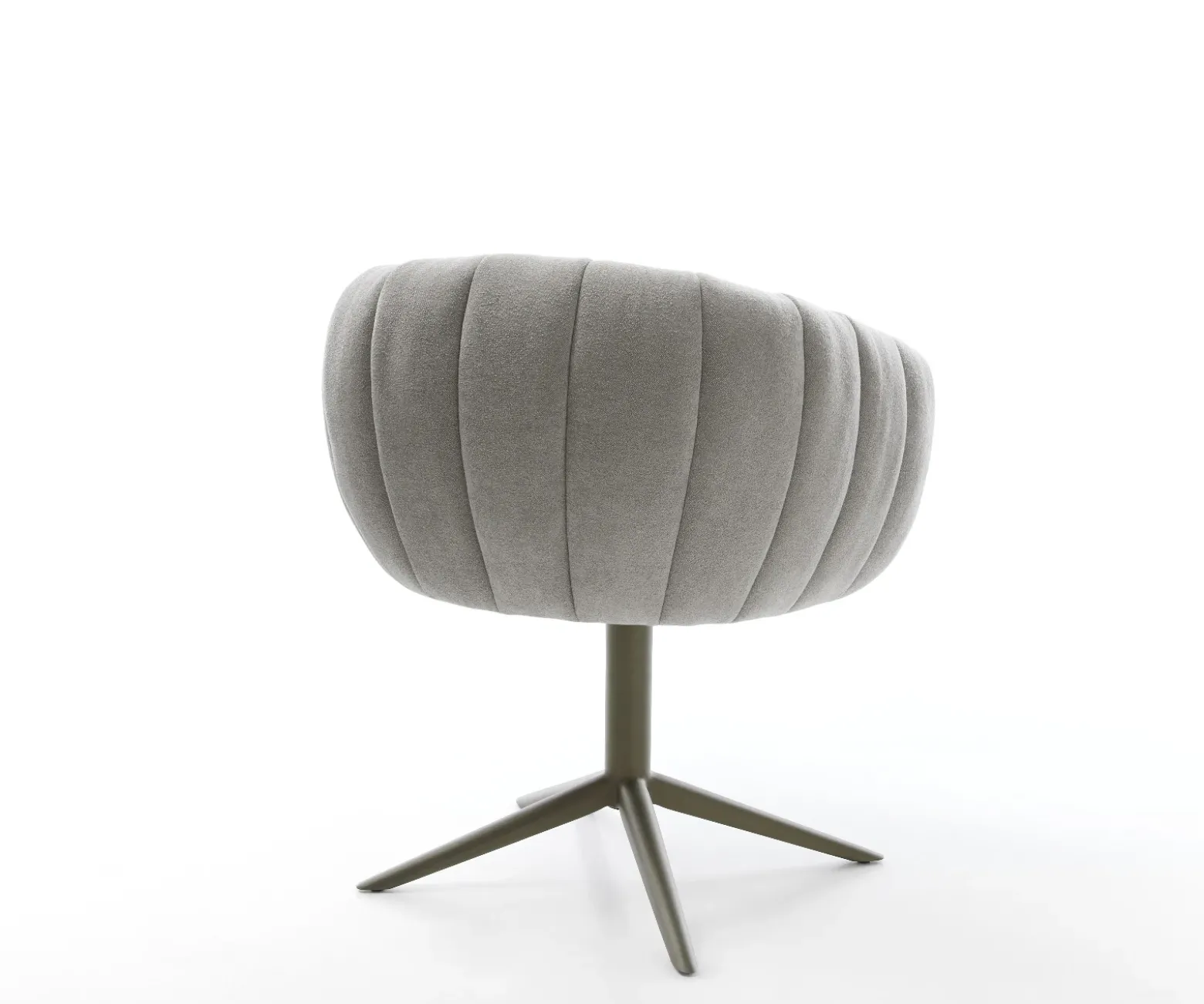 DrehstuhlJada-Flex Strukturstoff Soft Grau Fußkreuz Effektfinish Titan 360° drehbar Wippfunktion Taschenfederkern Sofort versandfertig