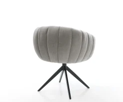 DrehstuhlJada-Flex Strukturstoff Soft Grau Kreuzgestell breit Schwarz 360° drehbar Wippfunktion Taschenfederkern Sofort versandfertig