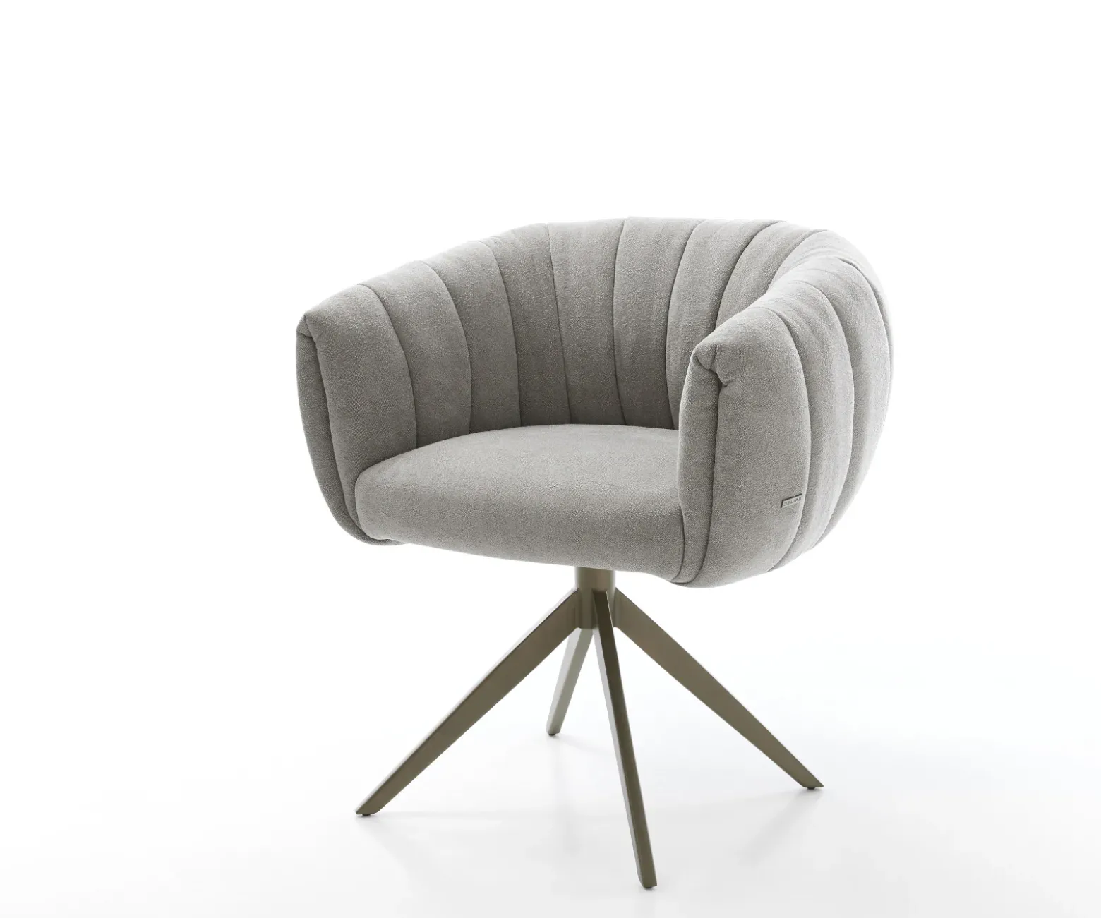 DrehstuhlJada-Flex Strukturstoff Soft Grau Kreuzgestell breit Effektfinish Titan 360° drehbar Wippfunktion Taschenfederkern Sofort versandfertig