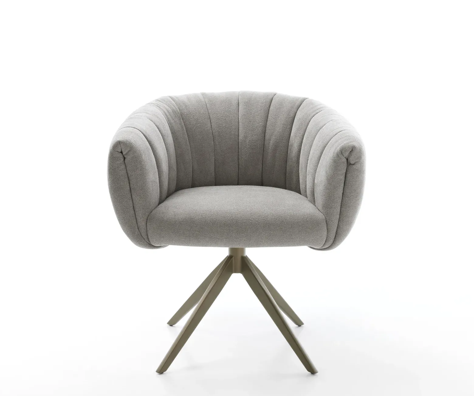 DrehstuhlJada-Flex Strukturstoff Soft Grau Kreuzgestell breit Effektfinish Titan 360° drehbar Wippfunktion Taschenfederkern Sofort versandfertig