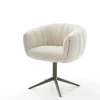 DrehstuhlJada-Flex Teddystoff Beige Fußkreuz Effektfinish Titan 360° drehbar Wippfunktion Taschenfederkern Sofort versandfertig