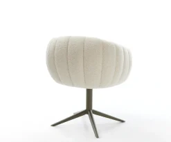 DrehstuhlJada-Flex Teddystoff Beige Fußkreuz Effektfinish Titan 360° drehbar Wippfunktion Taschenfederkern Sofort versandfertig
