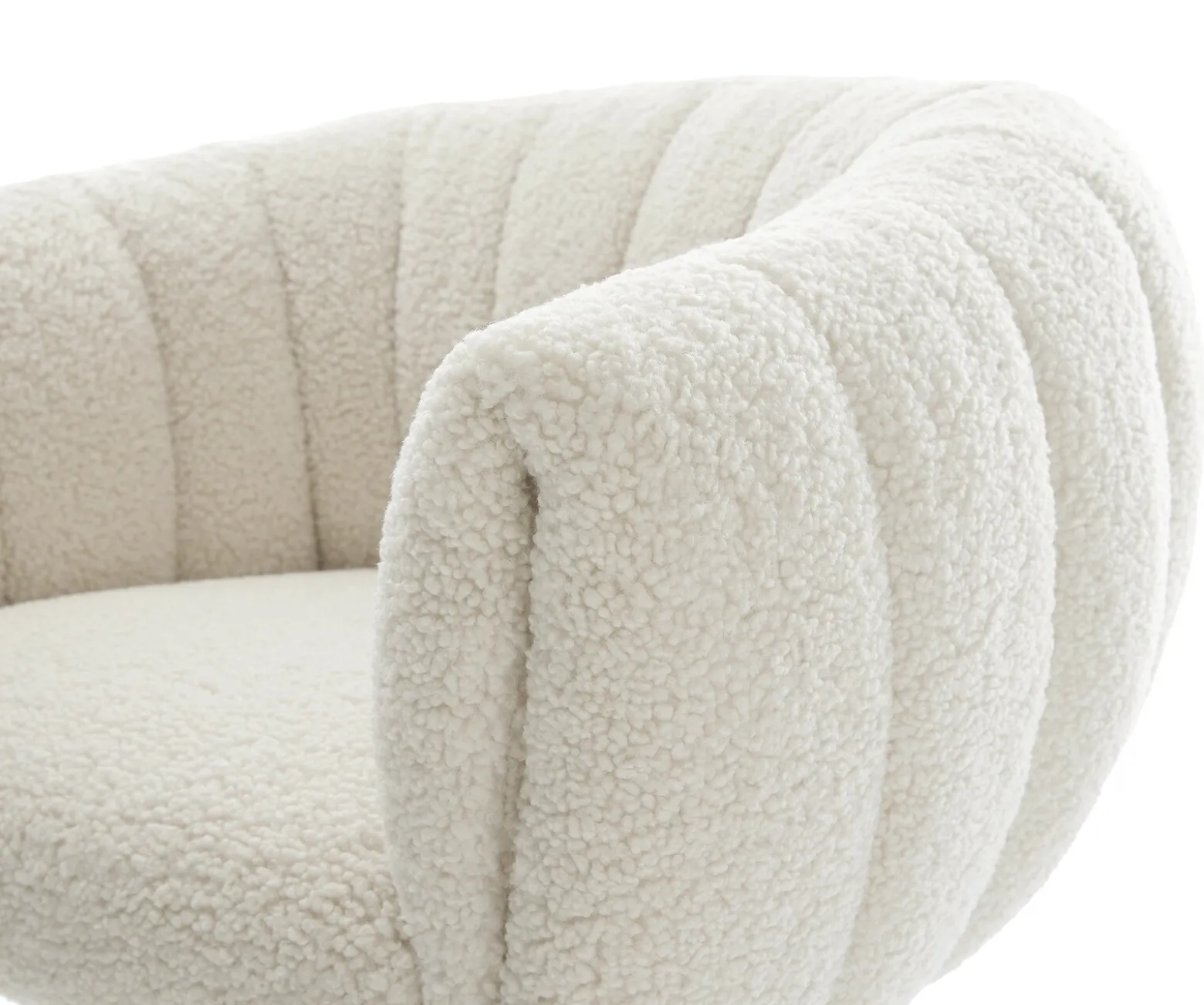 DrehstuhlJada-Flex Teddystoff Beige Fußkreuz Graphit 360° drehbar Wippfunktion Taschenfederkern Sofort versandfertig