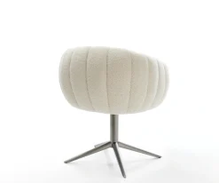 DrehstuhlJada-Flex Teddystoff Beige Fußkreuz Graphit 360° drehbar Wippfunktion Taschenfederkern Sofort versandfertig