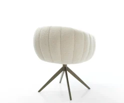 DrehstuhlJada-Flex Teddystoff Beige Kreuzgestell breit Effektfinish Titan 360° drehbar Wippfunktion Taschenfederkern Sofort versandfertig
