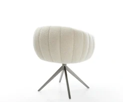 DrehstuhlJada-Flex Teddystoff Beige Kreuzgestell breit Graphit 360° drehbar Wippfunktion Taschenfederkern Sofort versandfertig